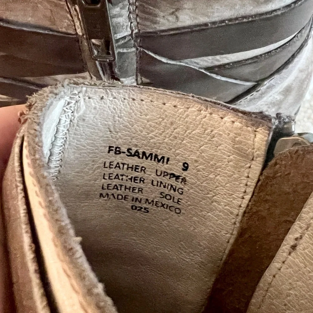 Freebird by Steven Taupe Brown Tan Strappy Leather Sammi Booties 9 - Picture 4 of 16